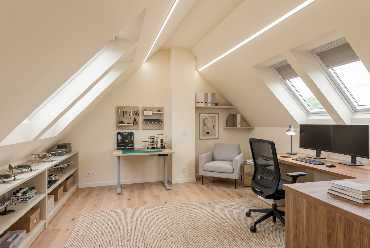 Obere Ebene Büro (visualisiert)
