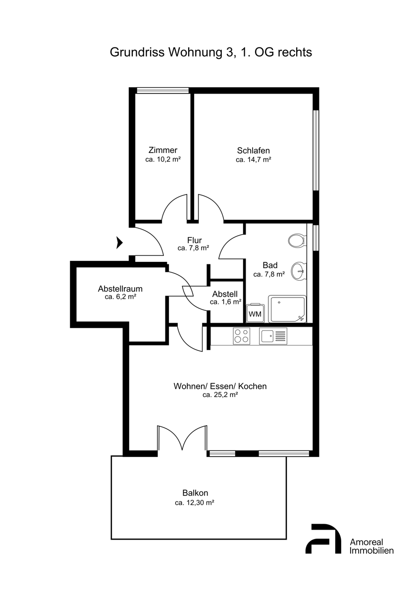 Grundriss WE 3, Amoreal Immobilien