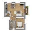Hamburg-Stellingen | Neubau: Hochwertige 2-Zimmer-Wohnung mit West-Balkon - Skizze Grundriss 1. OG rechts