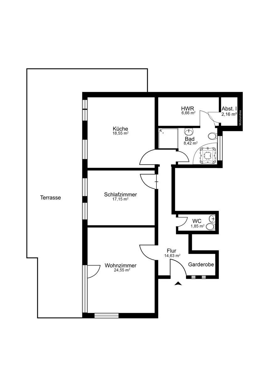 Grundriss WE 1