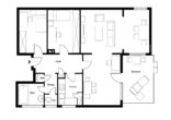 Grundriss - Altbauwohnung mit Potenzial – großzügige 4-Raum-Wohnung mit sonniger Terrasse