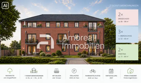 Schlüsselfertiges KfW-40 Mehrfamilienhaus mit 7 abgeschlossenen WE in Norderstedt, 22848 Norderstedt, Mehrfamilienhaus